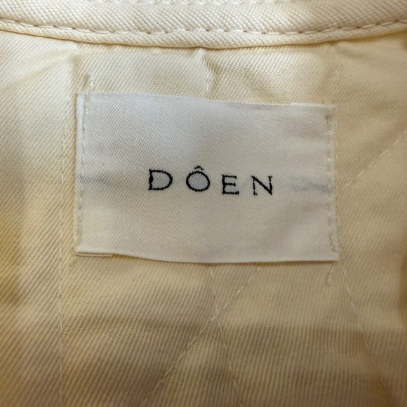 Doen Parker Quilted Jacket Women's S Barn Toggle Closure Mandarin Collar Cream - Picture 13 of 13